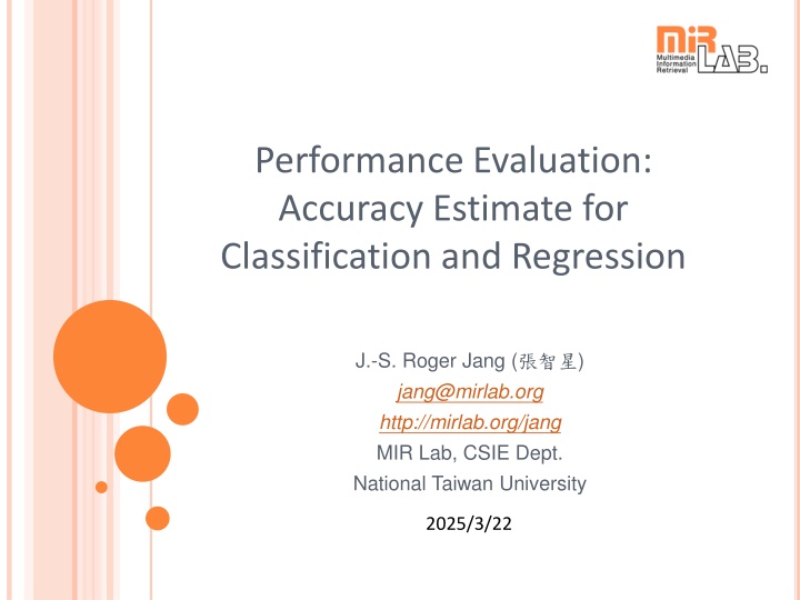 performance evaluation accuracy estimate n.w