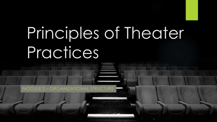 principles of theater practices n.w