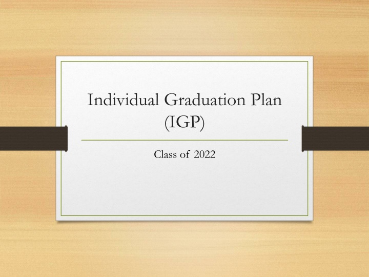individual graduation plan igp n.w