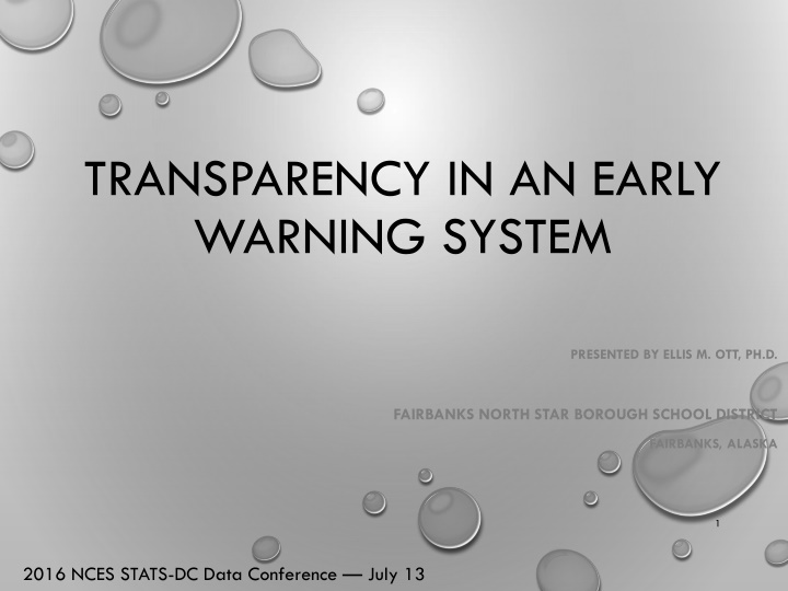 Transparency in Early Warning System at Fairbanks School District
