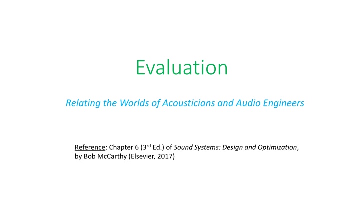 evaluation n.w