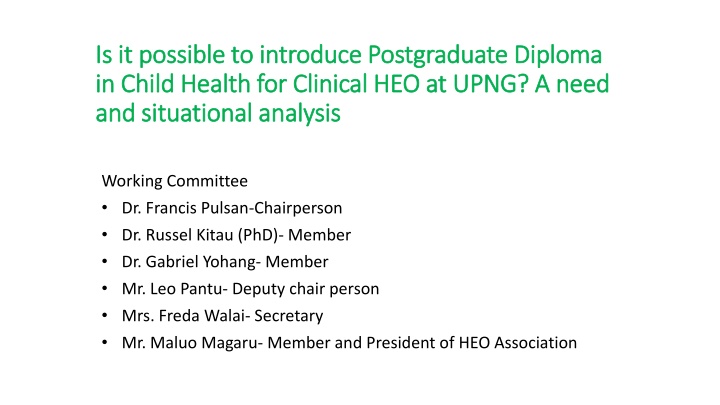 is it possible to introduce postgraduate diploma n.w