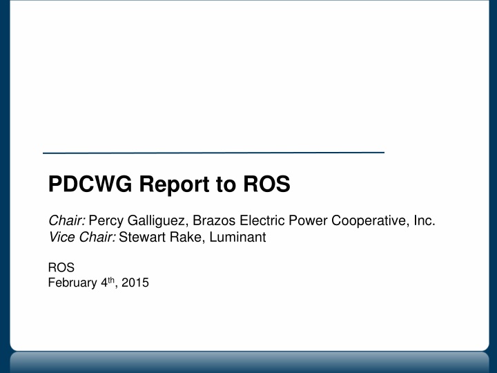 pdcwg report to ros n.w