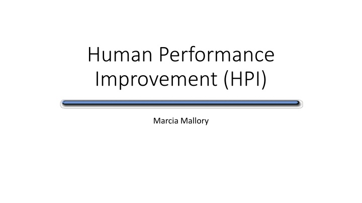 human performance improvement hpi n.w