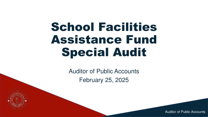 school facilities assistance fund special audit n.w