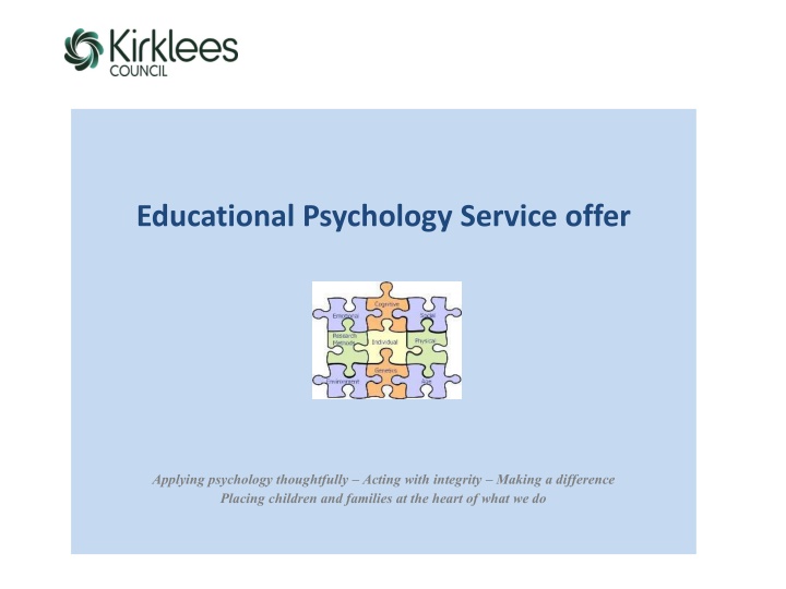 educational psychology service offer n.w