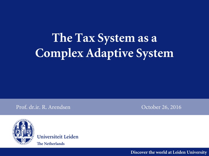 the tax system as a complex adaptive system n.w
