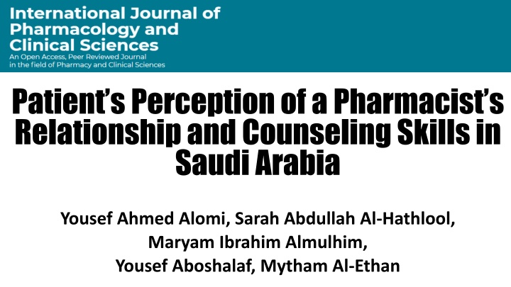patient s perception of a pharmacist n.w