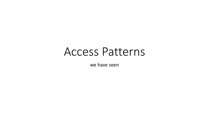 access patterns n.w