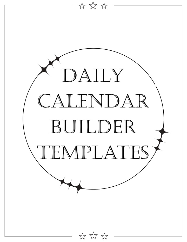 daily calendar builder templates n.w