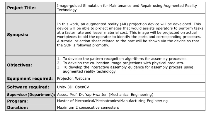image guided simulation for maintenance n.w