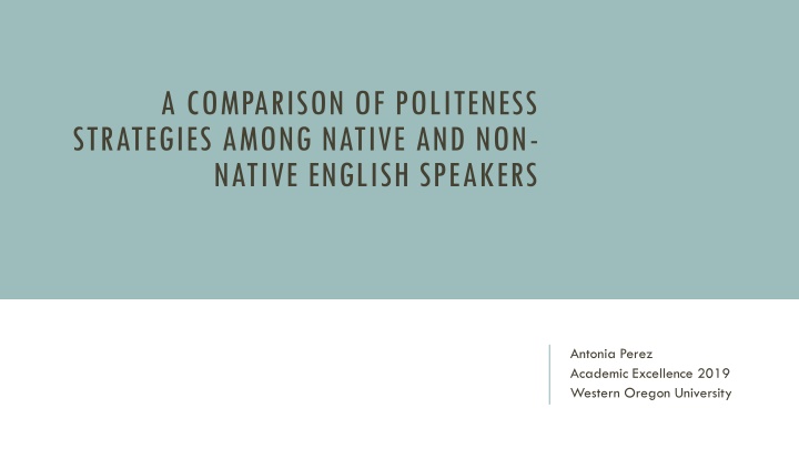a comparison of politeness strategies among n.w