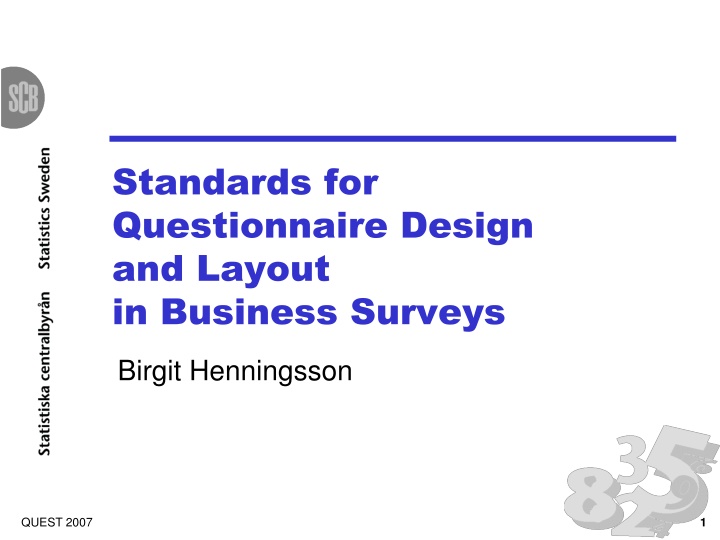 standards for questionnaire design and layout n.w