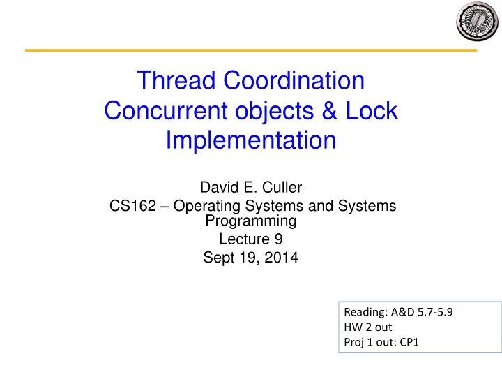 thread coordination concurrent objects lock n.w