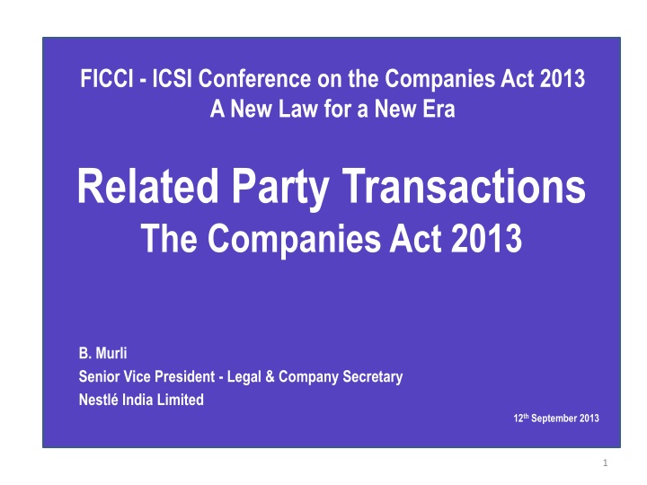 ficci icsi conference on the companies act 2013 n.w