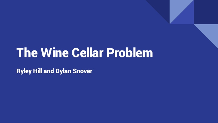 the wine cellar problem n.w