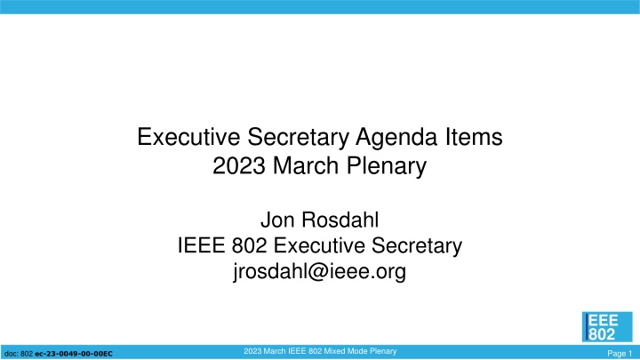 executive secretary agenda items 2023 march n.w