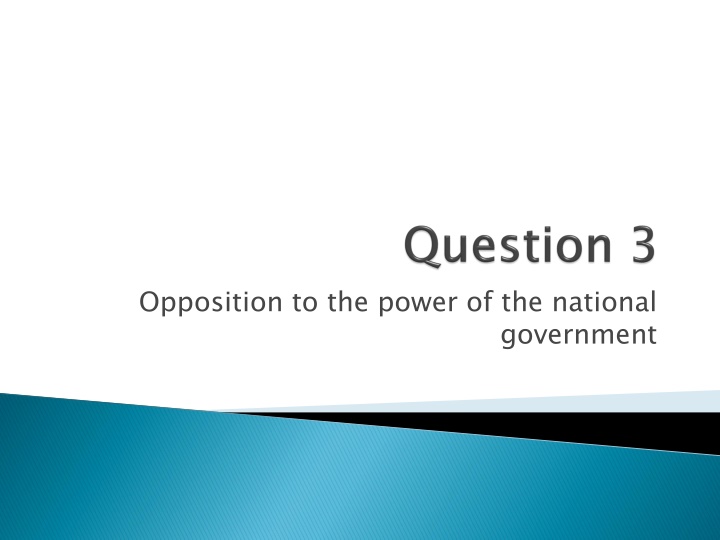 opposition to the power of the national n.w