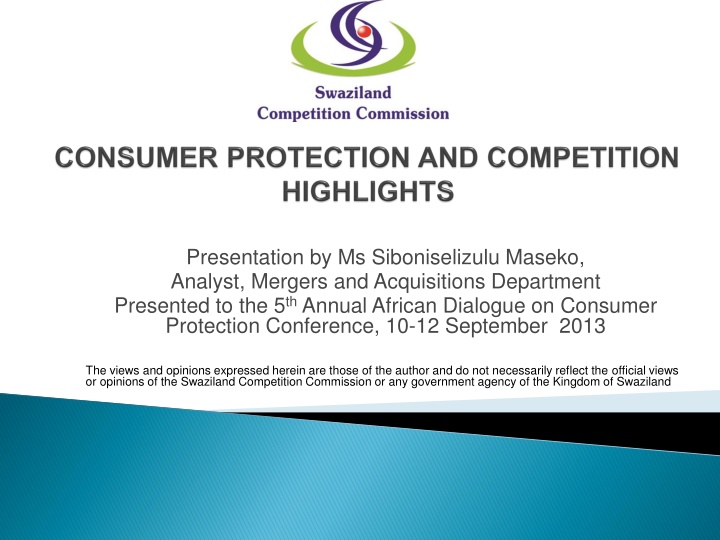 presentation by ms siboniselizulu maseko analyst n.w