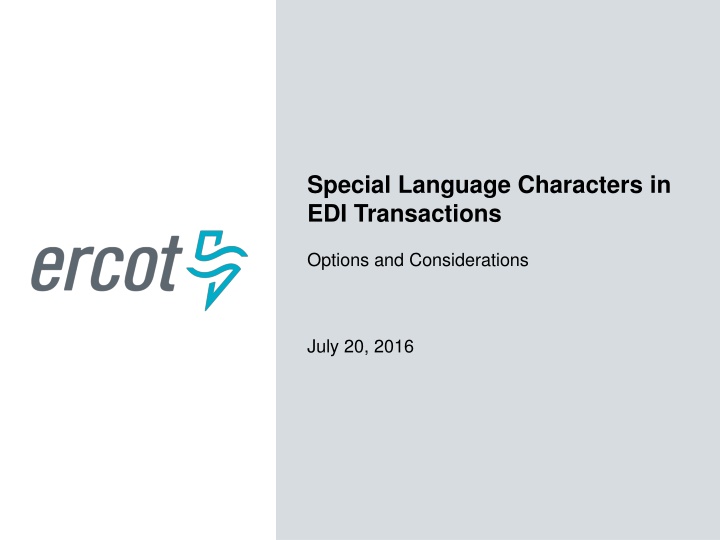 special language characters in edi transactions n.w