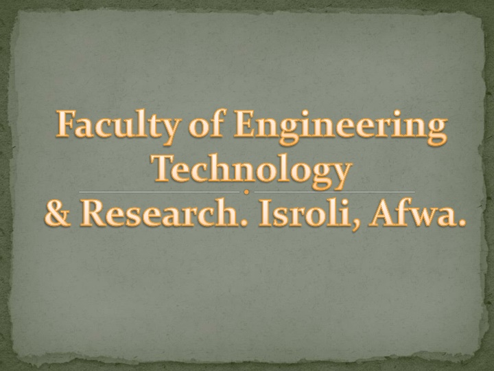 faculty of engineering technology research isroli n.w