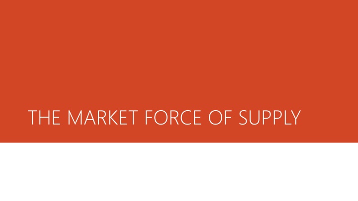 the market force of supply n.w