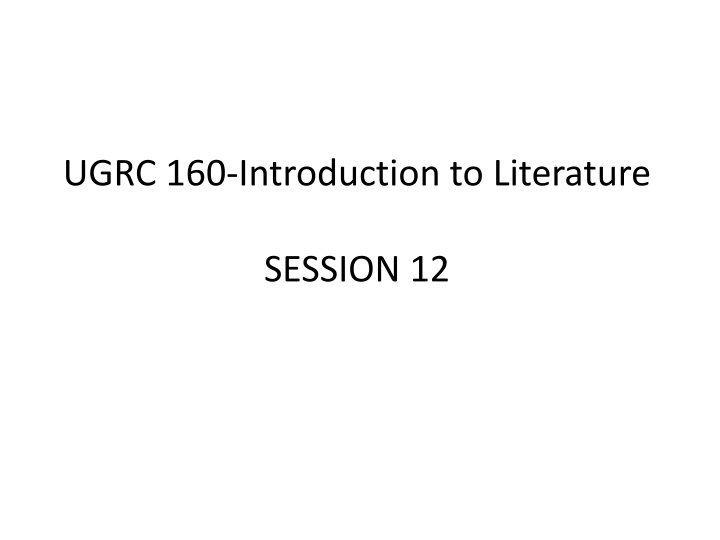 ugrc 160 introduction to literature n.w