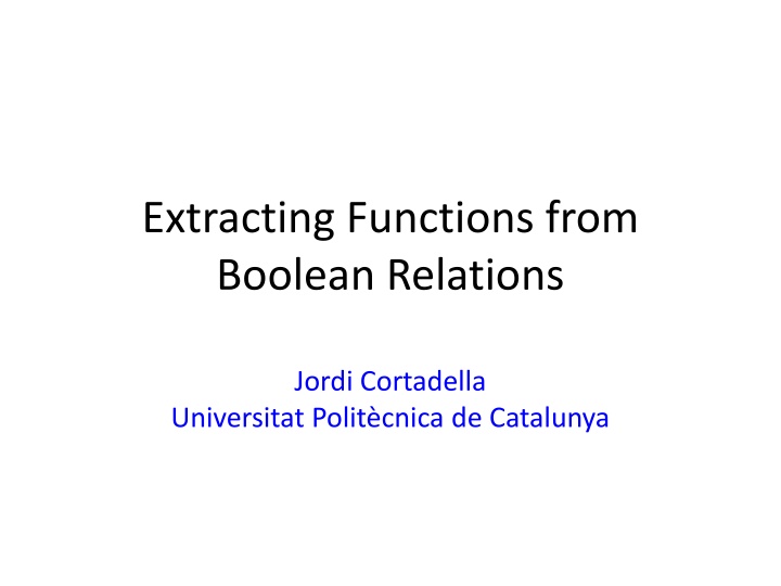 extracting functions from boolean relations n.w
