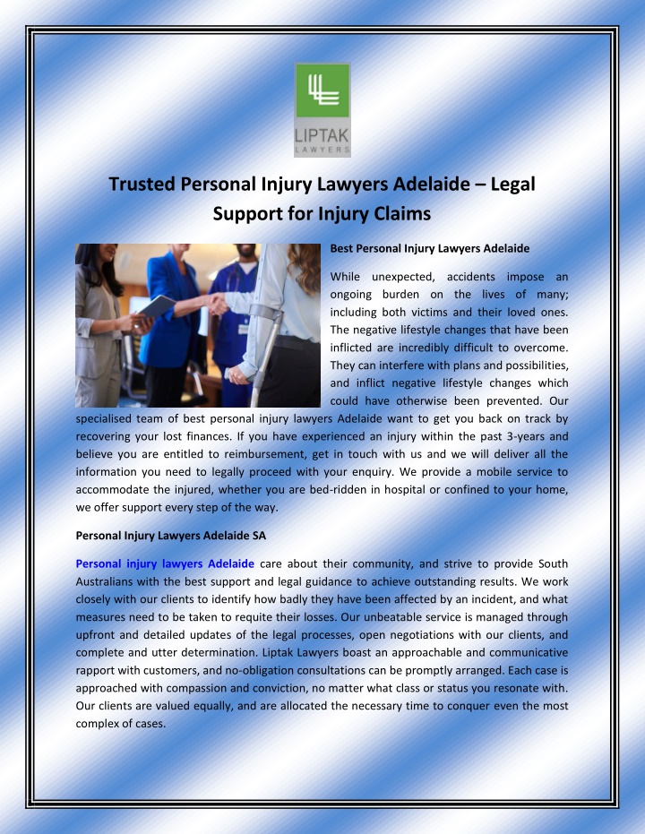 trusted personal injury lawyers adelaide legal n.w