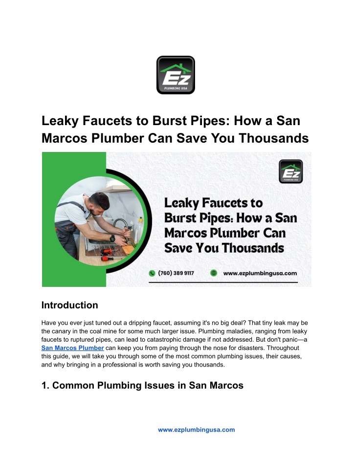 leaky faucets to burst pipes how a san marcos n.w