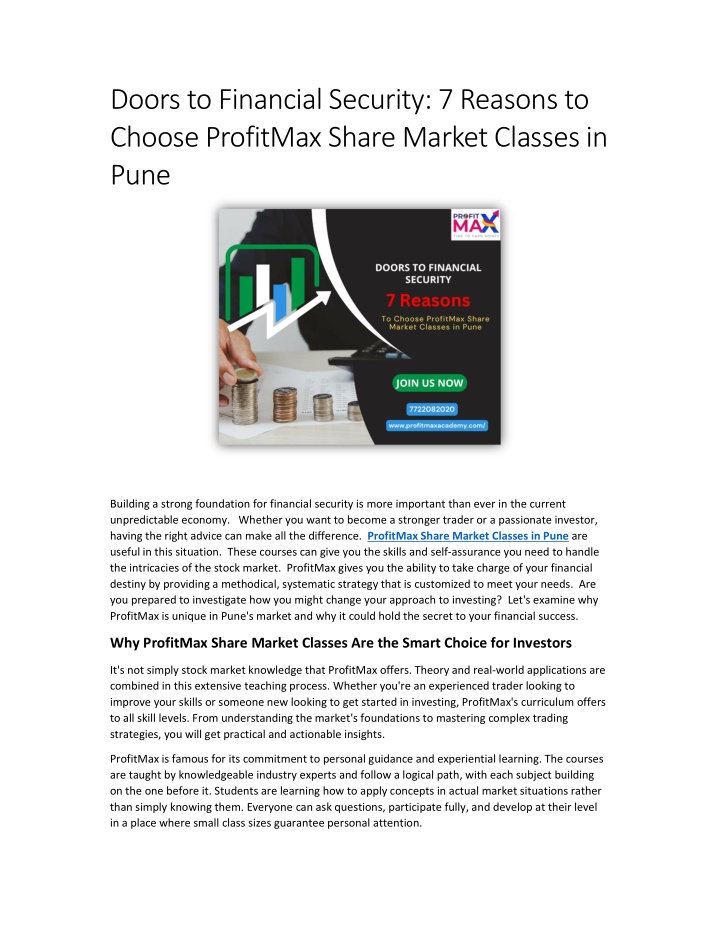 doors to financial security 7 reasons to choose n.w