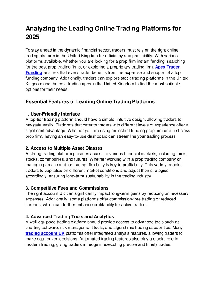 Analyzing the Leading Online Trading Platforms for 2025