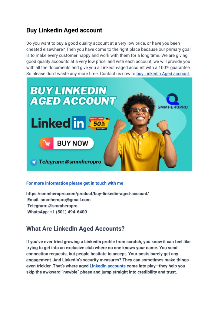 buy linkedin aged account n.w