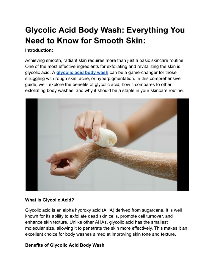 glycolic acid body wash everything you need n.w