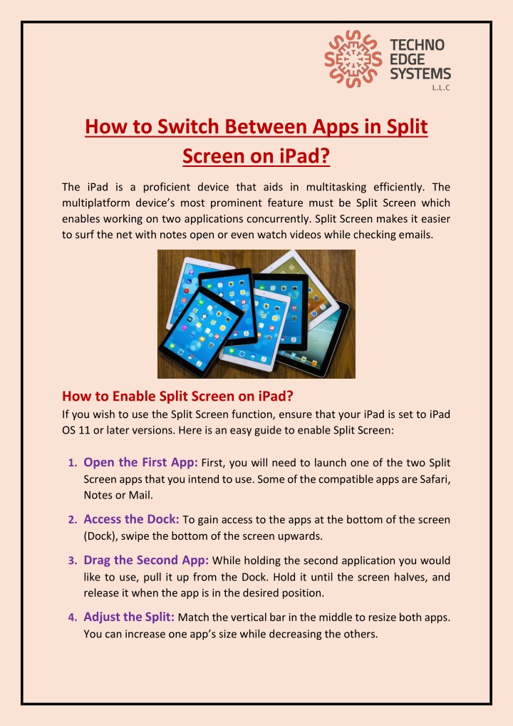 how to switch between apps in split screen on ipad n.w