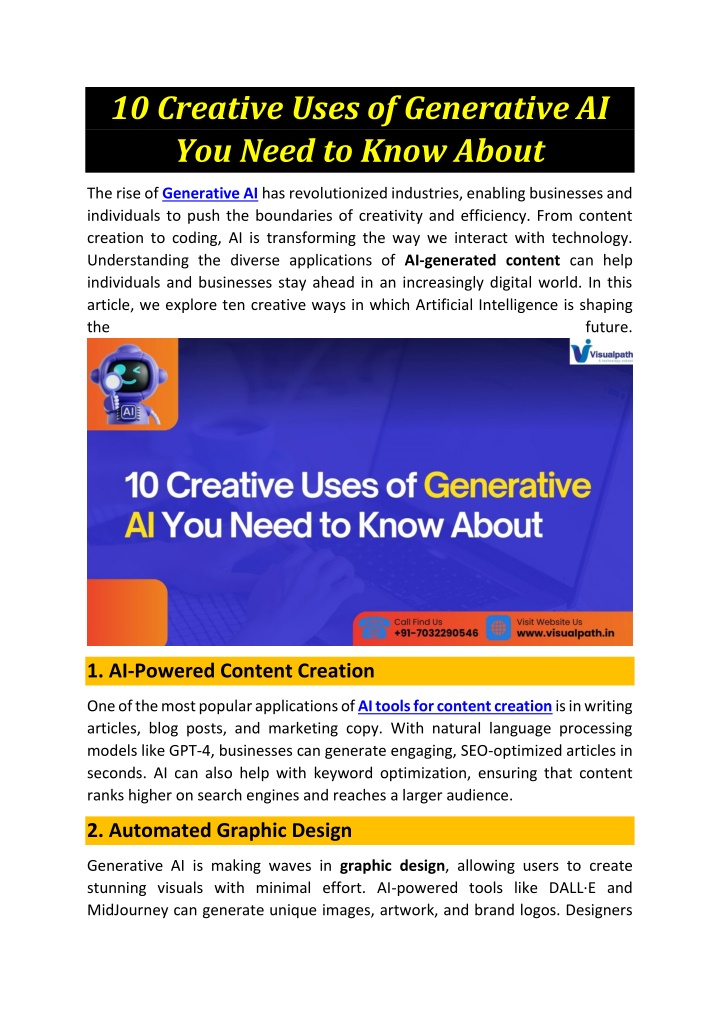 10 creative uses of generative ai you need n.w