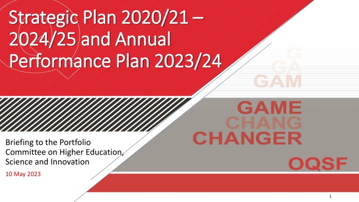 The Portfolio Committee Briefing on Higher Education Strategy Plans