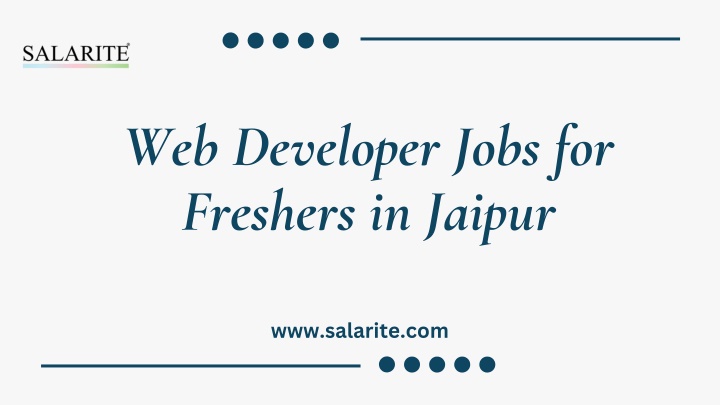 web developer jobs for freshers in jaipur n.w