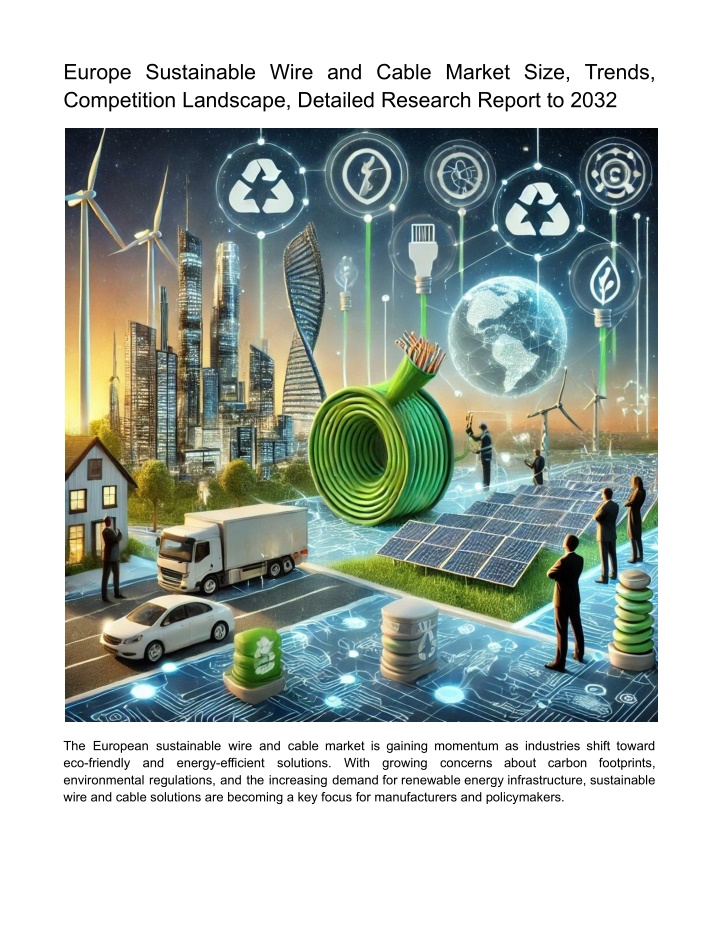 europe sustainable wire and cable market size n.w