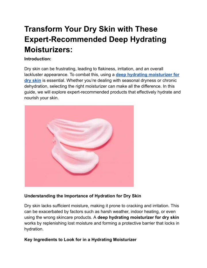 transform your dry skin with these expert n.w