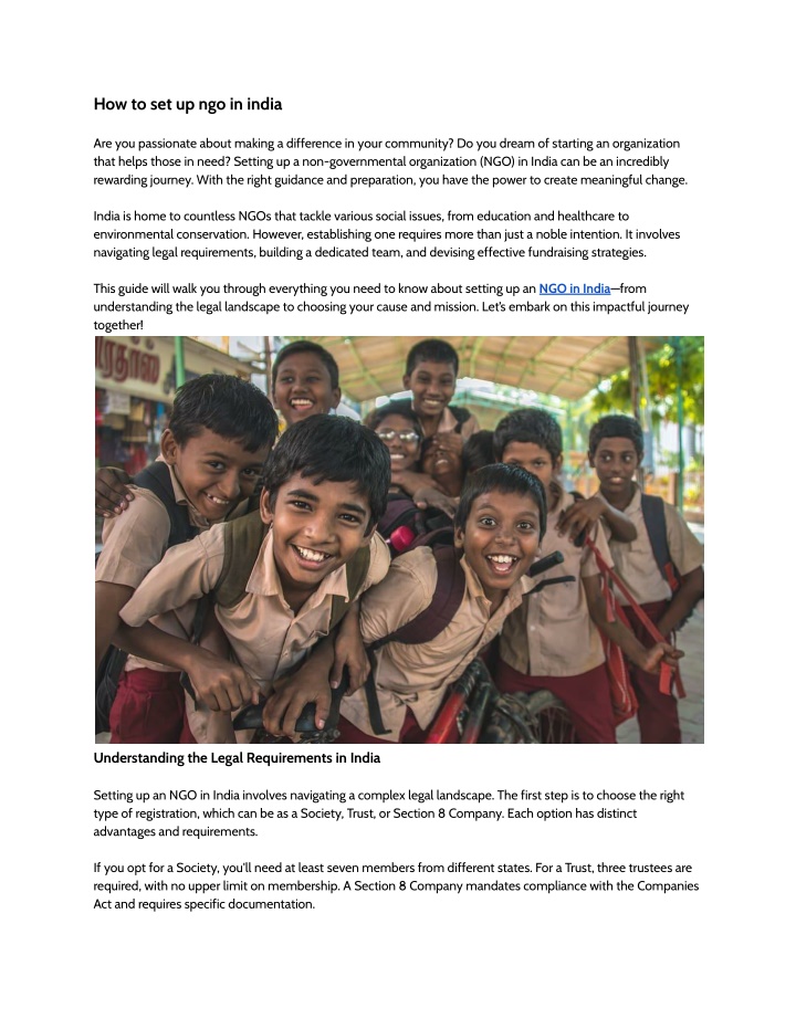 how to set up ngo in india are you passionate n.w