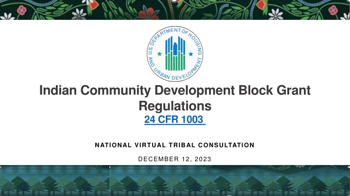 Indian Community Development Block Grant Program Overview