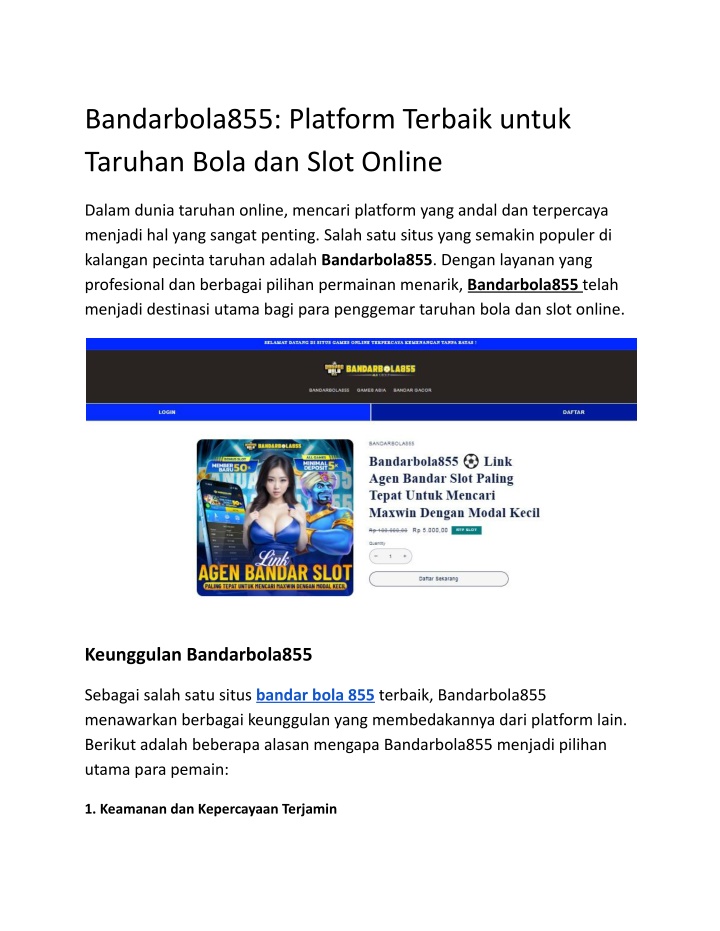 bandarbola855 platform terbaik untuk taruhan bola n.w