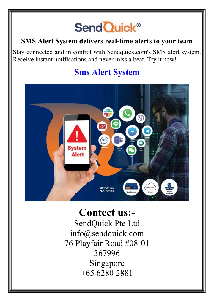 sms alert system delivers real time alerts n.w