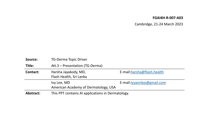 AI Applications in Dermatology - Advancements and Impacts