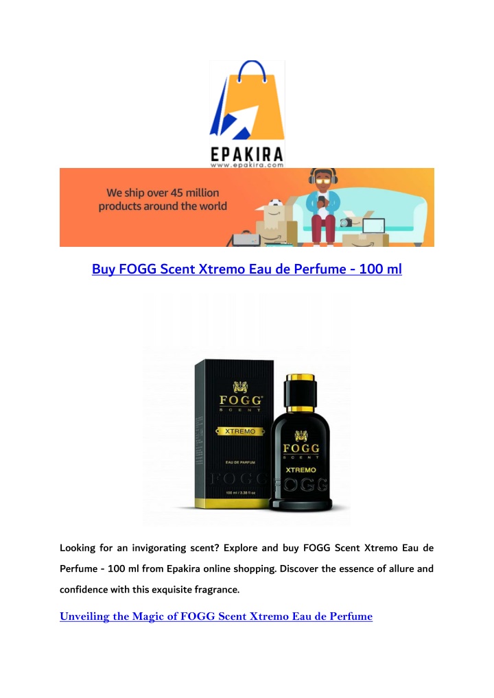 buy fogg scent xtremo eau de perfume 100 ml n.w