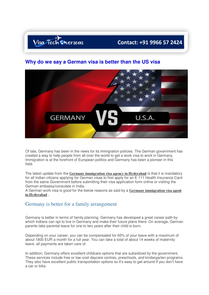 why do we say a german visa is better than n.w