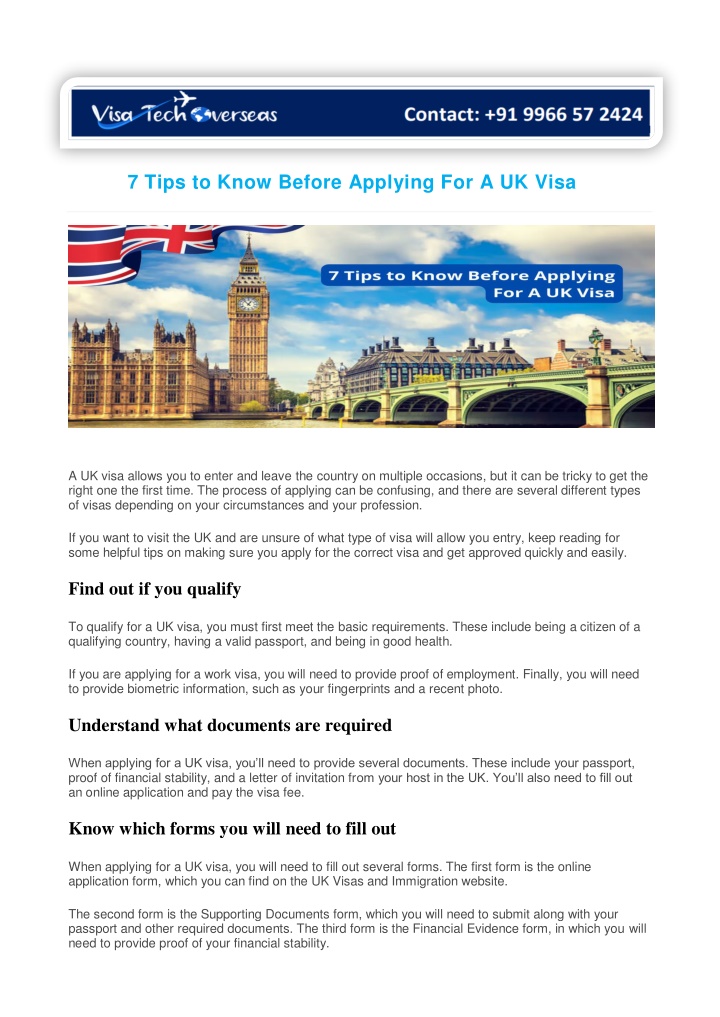 7 tips to know before applying for a uk visa n.w