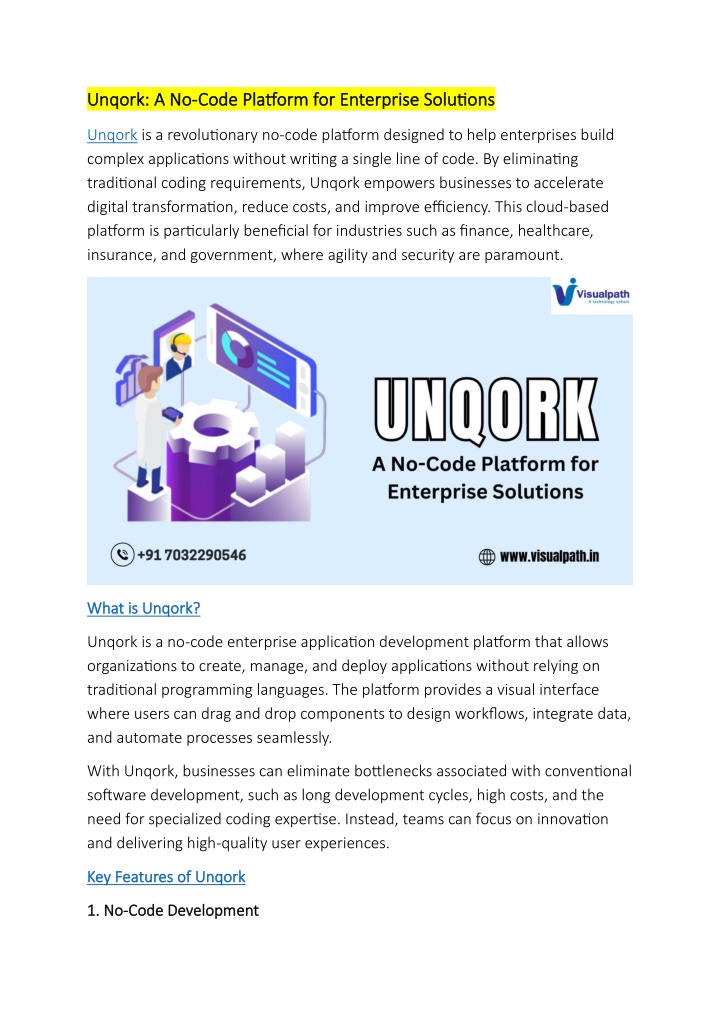 unqork a no unqork a no code platform n.w