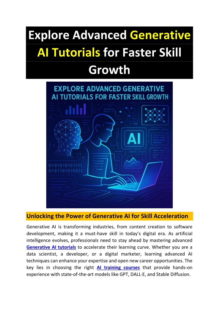 explore advanced generative ai tutorials n.w